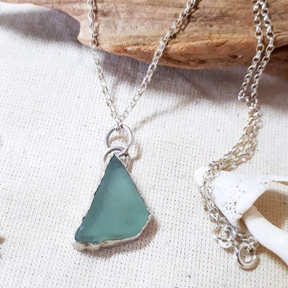 【silver925 × ♡】seaglass necklace 5枚目の画像