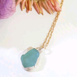 【silver925 × ♡】seaglass necklace 3枚目の画像