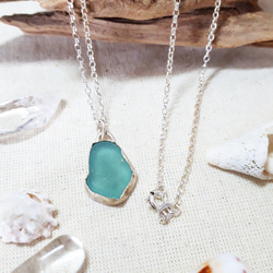 【silver925 × ♡】seaglass necklace 5枚目の画像