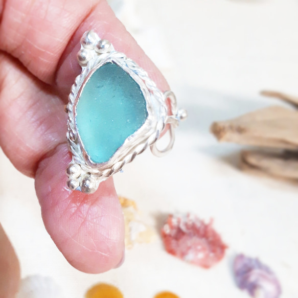 【11号】silver925 seaglass ring 6枚目の画像