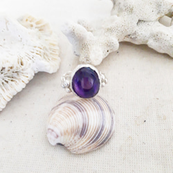 【12号】silver925 amethyst ring 2枚目の画像