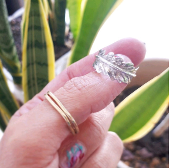 【14号】silver925 palm leaf ring 5枚目の画像