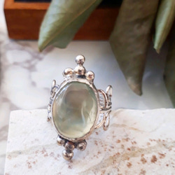 【12号】silver925 prehnite ring 3枚目の画像