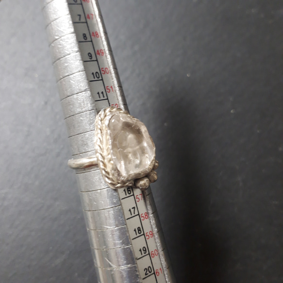 【14.5号】silver925 chrystal tumble ring 7枚目の画像