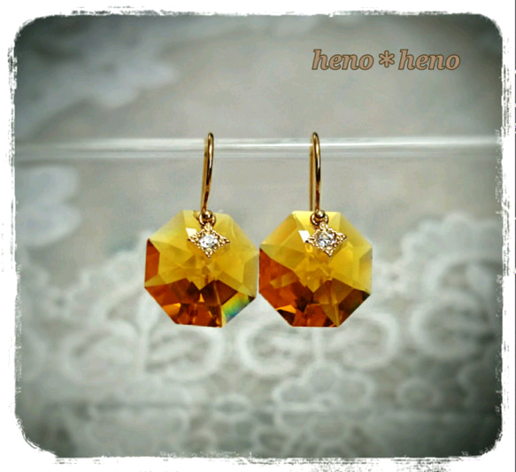 Sinple ＊ Swarovski  【Orange】 1枚目の画像