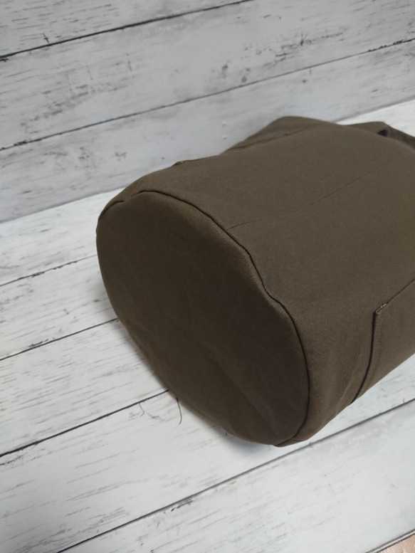 ※受注製作※　帆布のトートバッグ エコバッグ カーキ 3枚目の画像