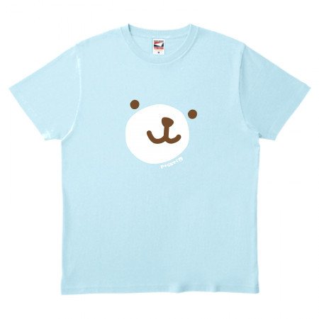 【送料無料】【お揃い】ポケットくま もっとビッグフェイスTシャツ パステルブルー