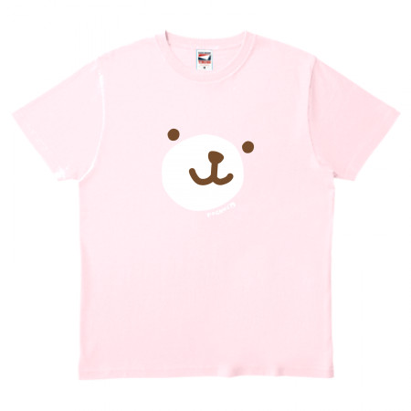 【送料無料】【お揃い】ポケットくま もっとビッグフェイスTシャツ パステルピンク