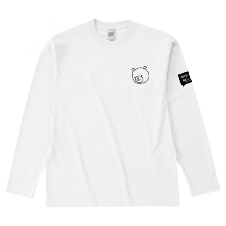 【送料無料】ポケットくま あなたのポケットどこ？ロングTシャツ ホワイト