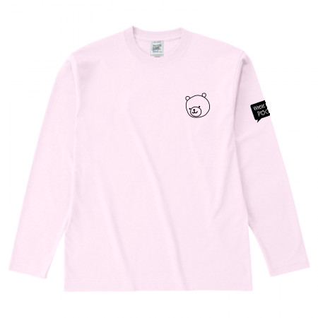 【送料無料】ポケットくま あなたのポケットどこ？ロングTシャツ ピンク