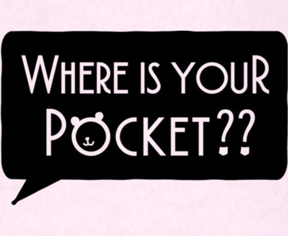 【送料無料】ポケットくま あなたのポケットどこ？ロングTシャツ ピンク 4枚目の画像