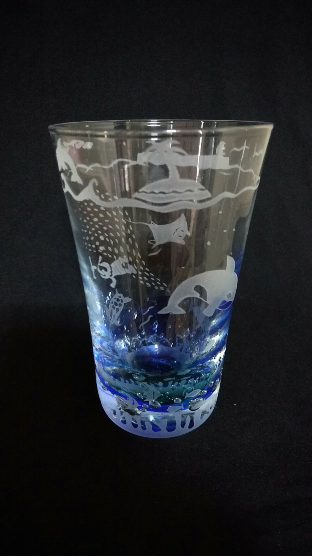 サンドブラスト泡入りグラス③