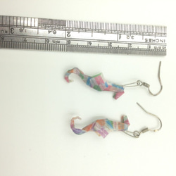 折り紙Seahorse★タツノオトシゴピアス・パステル 2枚目の画像