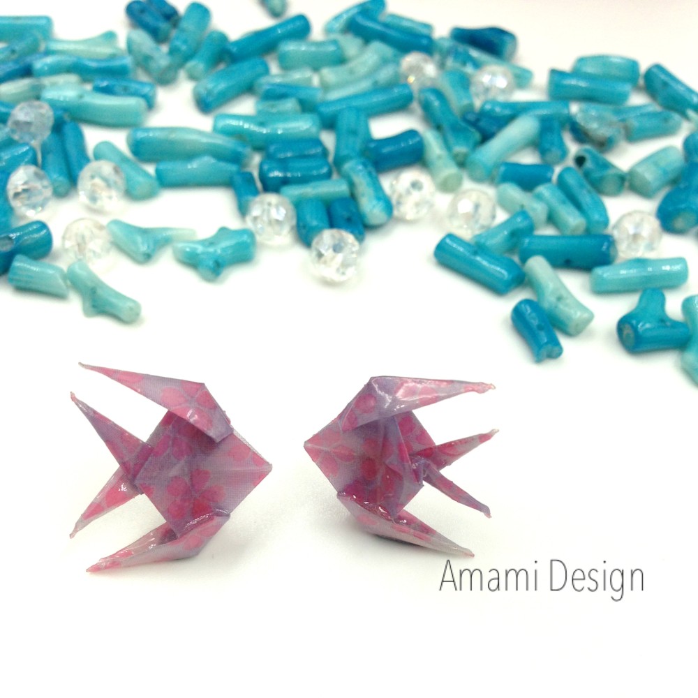 折り紙★エンジェルフィッシュピアス・薄紫