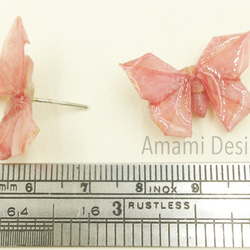 折り紙ピアス★ピンクの蝶 2枚目の画像