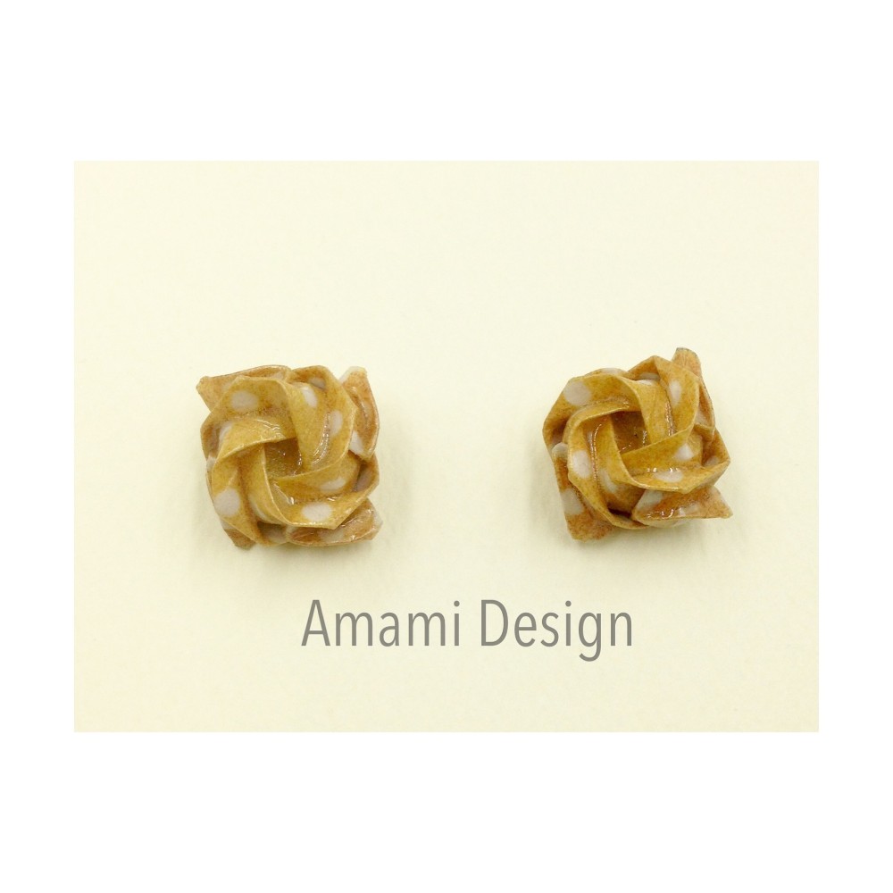 折り紙ピアス★黄色いバラ