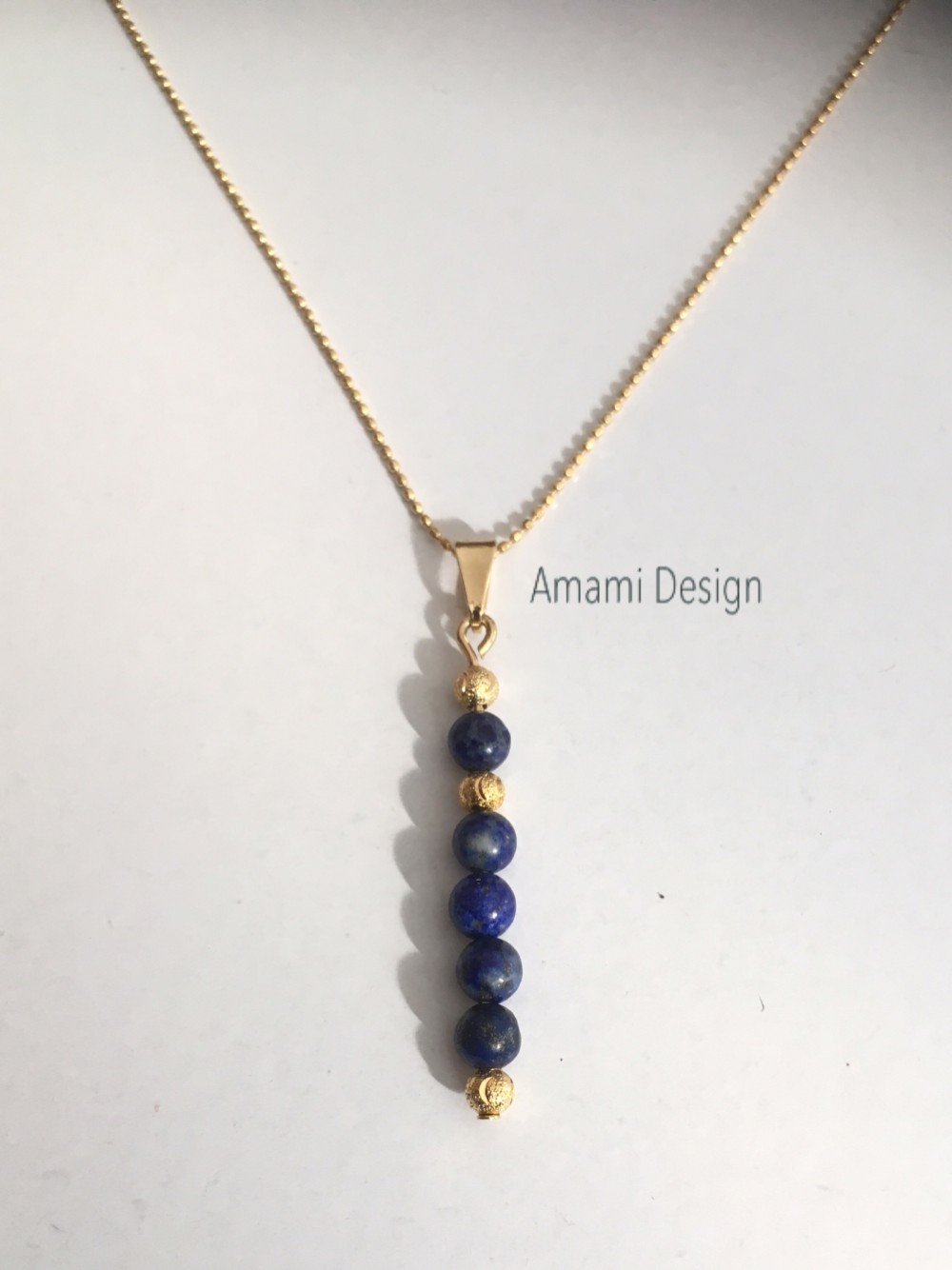 ラピスラズリネックレス1８Kゴールドフィルド★
