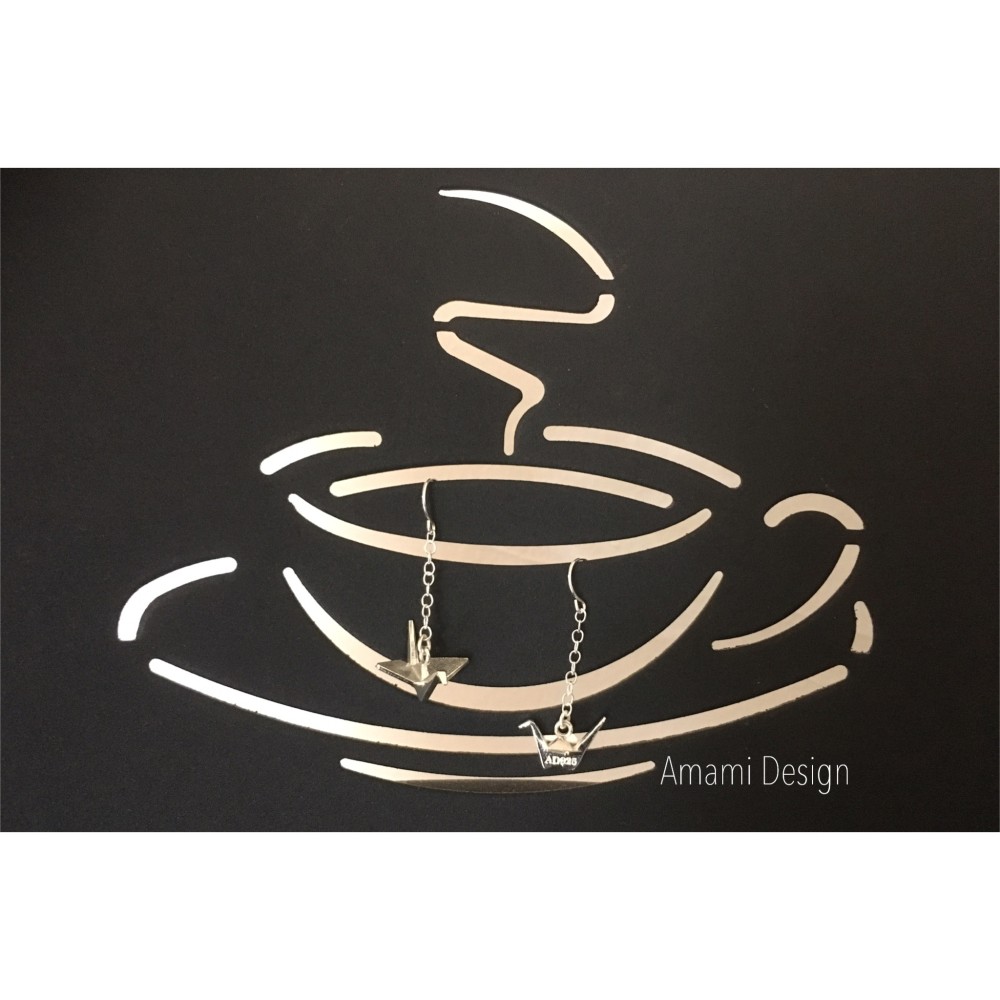 シルバー鶴ピアス