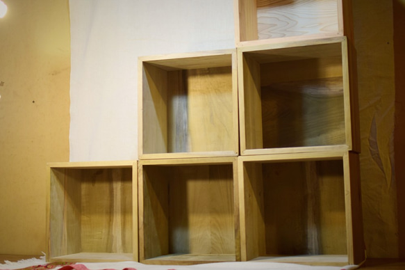 無垢材Box ホウの木 シンプル お洒落に自分アレンジに木の棚作り お部屋改造 地産地消　koe Lab. 4枚目の画像