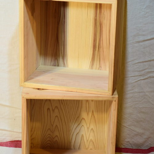 無垢材Box 杉の木 シンプル お洒落に自分アレンジに木の棚作り