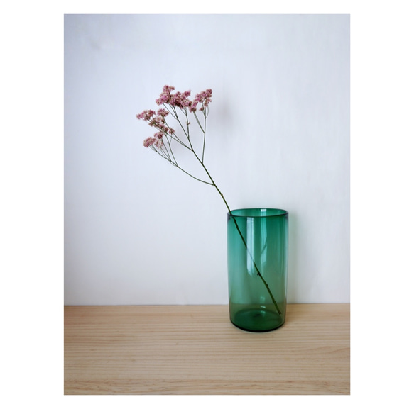 Cylinder Tall Glass Green 1枚目の画像