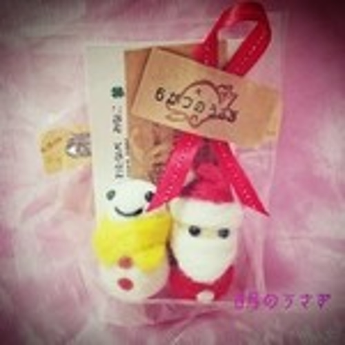 羊毛フェルト サンタ＆ゆきだるま 羊毛フェルト 6gatuusagi 通販