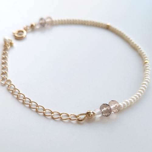 ★美品★Aprosio&Co. ビーズ ボール ブレスレット ベージュ ☆美品☆Aprosio&Co. ビーズ ボール ブレスレット ベージュ