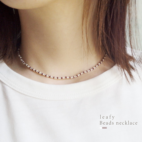 ❁basic brown..＊シンプルなビーズネックレス ビーズ