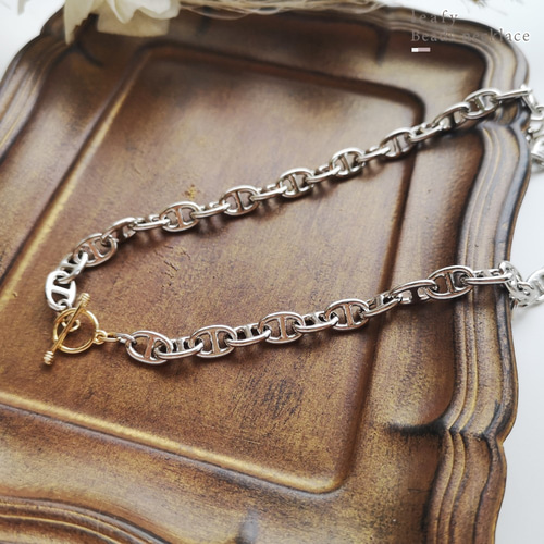 GOLD & SILVER MIX マリンチェーンネックレス ゴールド GOLD & SILVER MIX マリンチェーンネックレス ゴールド