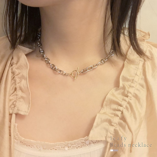 GOLD & SILVER MIX マリンチェーンネックレス ゴールド GOLD & SILVER MIX マリンチェーンネックレス ゴールド