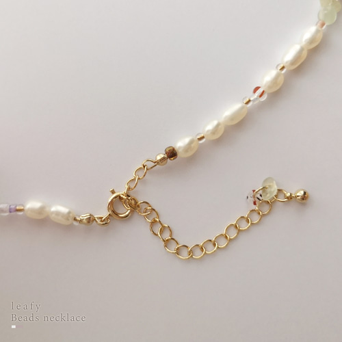 冬の新作❁淡水パール×マルチカラービーズ パールネックレス