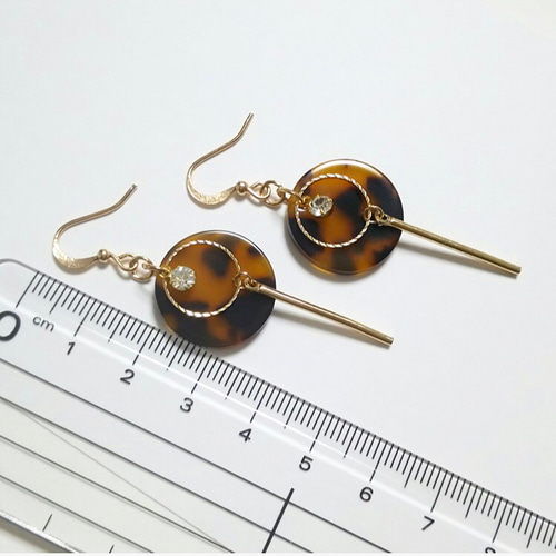 大人なべっ甲ピアス 丸型 ピアス(フック・チェーン) 【全品 大人なべっ甲ピアス 丸型 ピアス(フック・チェーン) 【全品
