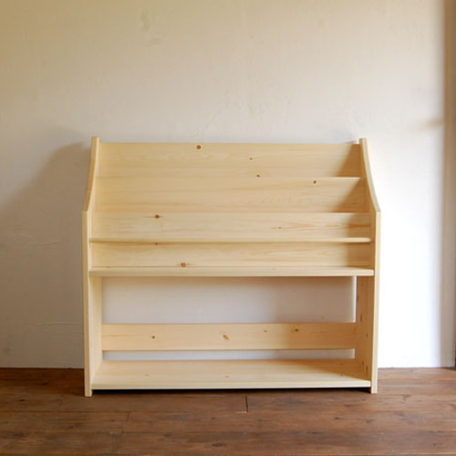 木の絵本棚（Aタイプ） W90 ミツロウワックス 本棚・絵本棚・マガジン