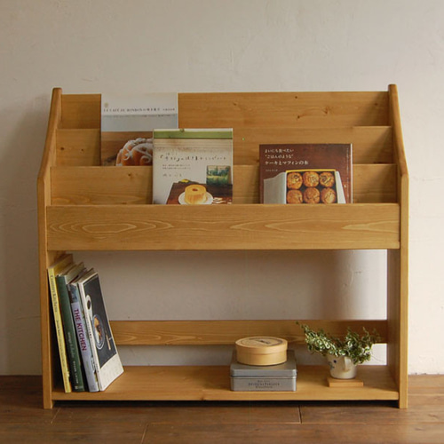 木の絵本棚(Bタイプ) W85 ブラウン 本棚・絵本棚・マガジンラック