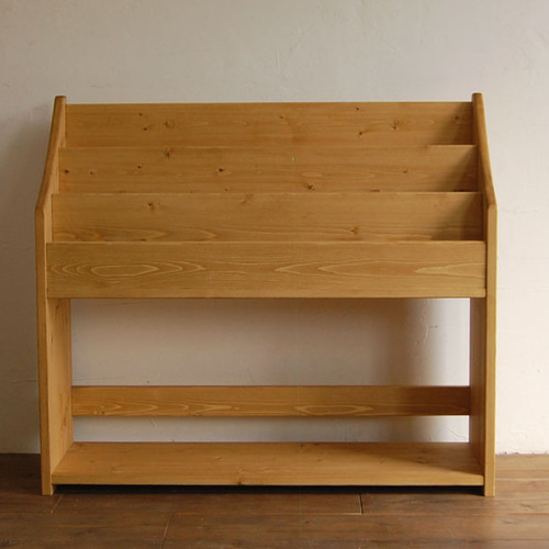 本棚　木製 木の絵本棚(Bタイプ) W85 ブラウン 本棚・絵本棚・マガジンラック