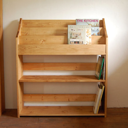 ホワイトオーク無垢材 絵本棚＊幅90cm 大容量 ラージサイズ 本棚・絵