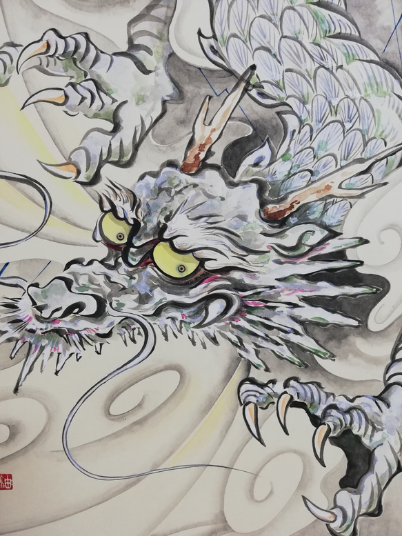 趣-omomuki- 色紙絵　「白銀龍」 7枚目の画像
