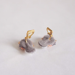 [耳環]寶石和花束兵馬俑粉紅色 第4張的照片