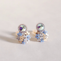 [耳環]寶石和花束藍 第1張的照片