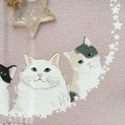 【スマホショルダーにもなる】猫の手帳型スマホケース　ピンク　壁紙&ストラップ付き 6枚目の画像
