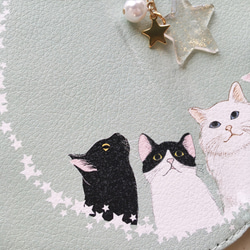 【スマホショルダーにもなる】猫の手帳型スマホケース　グリーン　壁紙&ストラップ付き 5枚目の画像
