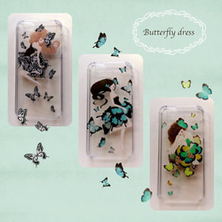 【iPhone5/5s/5c/6/6s/7/8/X】Butterfly dress ---morpho--- 4枚目の画像