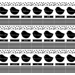 【耐水】小鳥のランドリー系ラベルシール♡ブラック　27枚セット 3枚目の画像