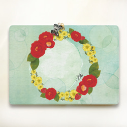 【名入れオーダー】1月　誕生花のタブレットケース　Mサイズ　蝶チャーム付き 2枚目の画像