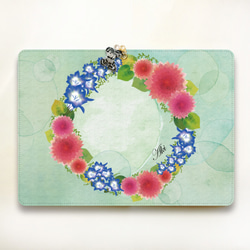 【名入れオーダー】9月　誕生花のタブレットケース　Lサイズ　蝶チャーム付き 2枚目の画像