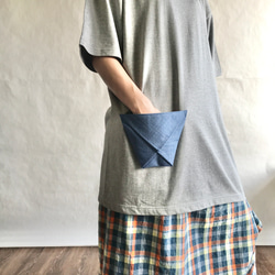 再販！【maring】折り紙コップポケット　ビッグTシャツ　へザーグレー　T90-3 5枚目の画像