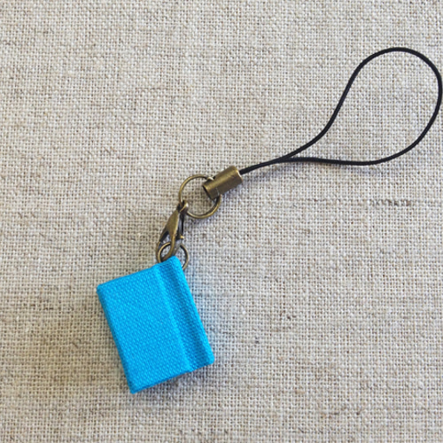 ミニミニ豆本・青（ストラップ付） キーホルダー 蔓草工房 通販