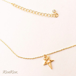 （K14GP）Stylish Star necklace＊44.8cm 2枚目の画像