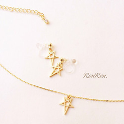 （K14GP）Stylish Star necklace＊44.8cm 3枚目の画像