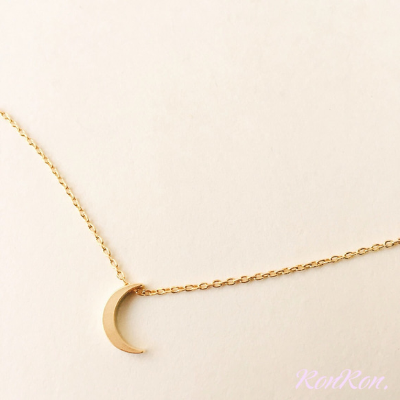 （K14GP）Crescent Moon neckles＊44.8cm 3枚目の画像